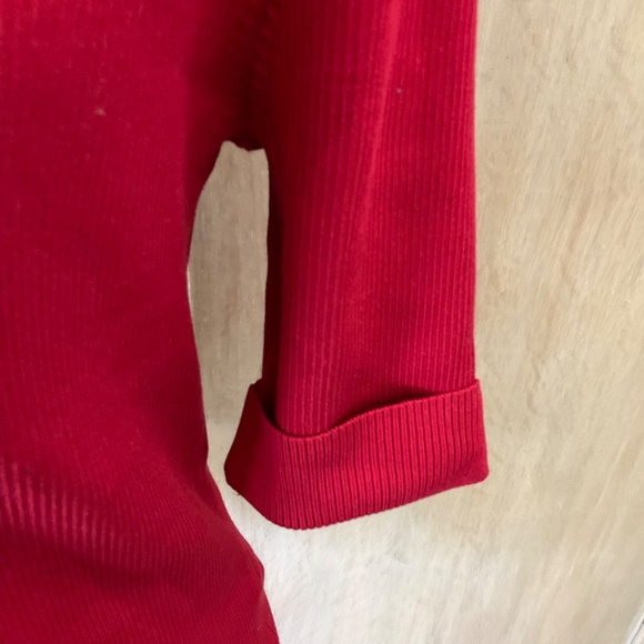 Ralph Lauren 3/4 sleeve Red ribbed silk blend turtleneck sweater Y2K classic L - Picture 5 of 12